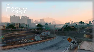 24H in-game time GTA V - Interstate 1 - Los Santos Freeway | Foggy