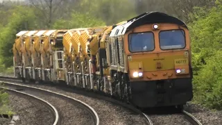 Very Busy Tamworth 4 Double Headed Freight Trains.Train on Test Fast Trains 17/4/24