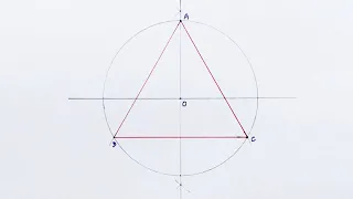 Construct an equilateral triangle inscribed a given circle