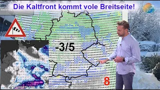 Erster Schnee im Nordwesten drin! Kaltfront bringt Schneeschauer! Aktuelle Wettervorhersage bis 23.