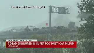 7 dead, 25 injured in 'super fog' multi-car pileup in Louisiana