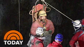 Watch: American trapped deep in Turkish cave hoisted to surface
