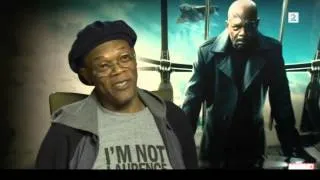 Samuel L. Jackson falls off his chair laughing during interview!