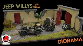 #03 - Diorama - Jeep Willys et corps de ferme 1/35