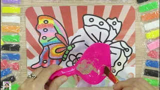 TÔ MÀU TRANH CÁT CON BƯỚM XUÂN | NHẠC THIẾU NHI HAY NHẤT | PINKY KIDS WORLD | SALT PAINTING for kids