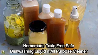 Natural-Safe-NonToxic Dish Washing Liquid-Multipurpose Cleaner-4 Easy DIY Dish Soap-Eco Friendly