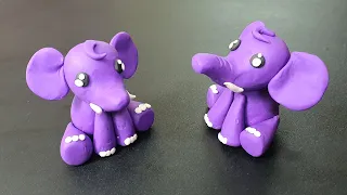Elephants Polymer Clay Toys Making How To Make Elephants Clay Modelling For Kids Clay Cartoon