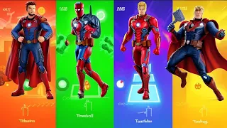 Captain America 🆚 Iron Man 🆚 DeadPool 🆚 Thor | Marvel Heroes | Tiles Hop Fun Ball🔥Tiles Hop EDM Rush