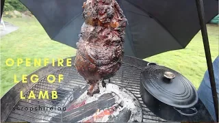 Leg of lamb hung over fire pit! - Cooking with fire - Charcoal grill