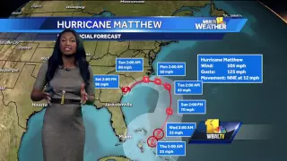 Cold front brings rain to Md.; Tracking Matthew