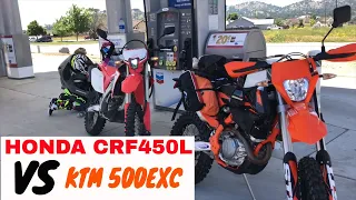 KTM 500EXC vs Honda CRF450L #dualsport #advrider