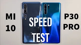 Xiaomi Mi 10 vs Huawei P30 Pro Speed Test
