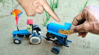 Diy tractor thresher machine mini science project || keep villa || CS Toy || Hacks Point ||
