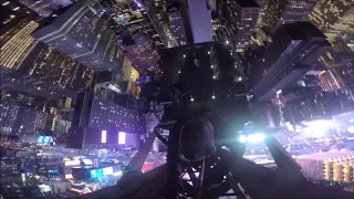 Spire climb and security chase in Times Square