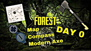 The Forest (PS4) Best Start! Map, Compass, & Modern Axe On Day 0