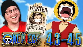 ONE PIECE EPISODE 43, 44, & 45 REACTION | Anime Reaction | Sub