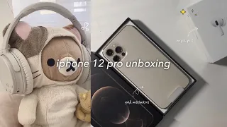 unboxing iphone 12 pro 128 gb gold + airpods pro + accessories 