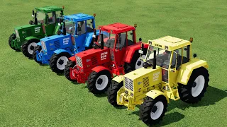 TRACTORS OF COLORS ! FARMING JOBS with COLORED STEYR TRACTORS ! Farming Simulator 22