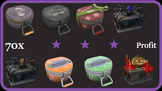 TF2: Unboxing 70 of the best Cases ever. Multiple Unusuals unboxed, insane Profit + Giveaway