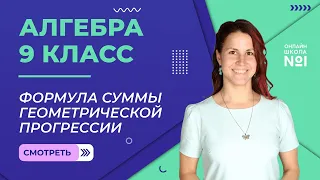 Формула суммы геометрической прогрессии. Видеоурок 24. Алгебра 9 класс