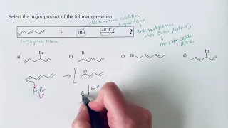 Thermodynamic addition of HX to a triene example