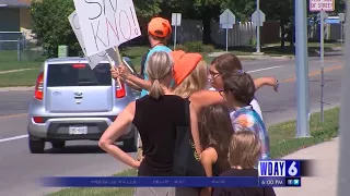 Aaron Knodel protest outside West Fargo High