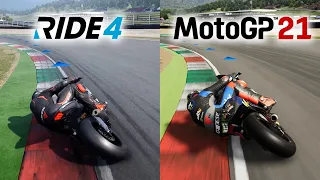 RIDE 4 vs MotoGP 21 | Gameplay Comparison