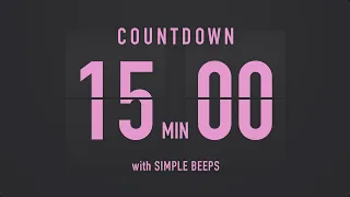 15 Minutes Countdown Flip Clock Timer / Simple Beeps 💕🖤