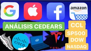 ANÁLISIS CEDEARS APPLE,TESLA,AMAZON,MELI,NVDIA,FACEBOOK,GOOGLE,INTEL,AT&T,WFC,WALMART,CISCO +CCL+SPX