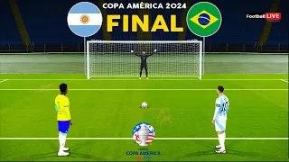 ARGENTINA X BRASIL DISPUTA DE PÊNALTIS FINAL COPA AMÉRICA 2024 USA | MESSI VS VINI | eFOOTBALL PES