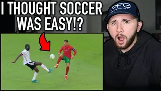 American Reacts to Football Skills that Broke the Internet 2021