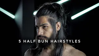 5 HALF BUN Hairstyles For MEN - Long Hairstyles for Men | Mens Hair