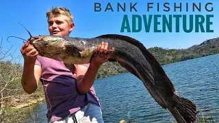 Zimbabwean Bush🇿🇼 Bank Fishing Adventure! (Monster landed! +Catch and Cook)