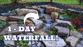 ONE DAY Small Pondless Waterfall (tiny backyard stream fountain)