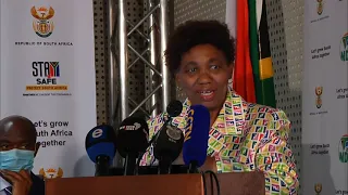 Basic Education Minister Angie Motshekgabriefs media on 2022 academic year