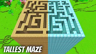 I found the TALLEST MAZE in Minecraft ? What's INSIDE the DIAMONDS and PLANKS MAZE ?