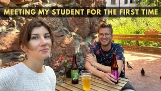 INTERVIEW WITH MY STUDENT. A German guy speaks Russian. Walking around Vyborg. Vlog with subtitles