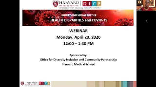 Equity and Social Justice Webinar - Health Disparities and COVID-19