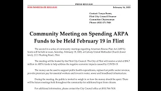 021922-COMMUNITY MEETING-2:    Regarding Spending of American Rescue Plan Act ARPA Funds.