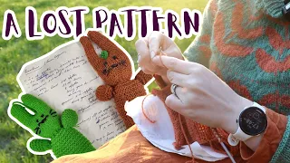 Knitting a vintage toy Easter Bunny from a 'lost' pattern from a fellow crafter's legacy