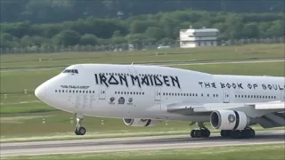 Iron Maiden "ED Force One" Boeing 747-400 Arrival at Düsseldorf Airport | HD