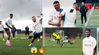 Insane 🔥, Man United resume full training at Carrington!! see how Rashford, Casemiro,Mason Mount...