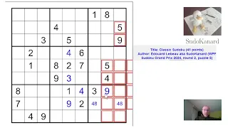 Sudoku classique, par SudoKanard (WPF Sudoku Grand Prix 2024, round 2, puzzle 5)