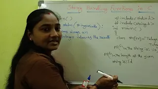 C Language ||Strings in C :Part-4||String handling functions : Part-A ||Telugu Scit Tutorial
