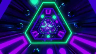 10 hours spinner triangle tunnel  4K VJ Loop. Flying throw the tangle tunnel  background loops/