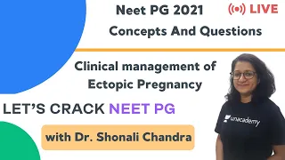 Clinical management of Ectopic Pregnancy | Target NEET PG 2021 | Dr. Shonali Chandra