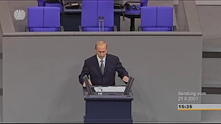 Die Rede von Präsident Wladimir Putin vom 25. September 2001 vor dem Deutschen Bundestag