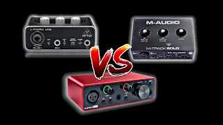 Behringer UM2 vs M-Audio Mtrack vs Focusrite 212 3rd Gen | Vocal sound test