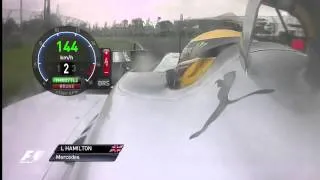 F1 2013 Australia Qualifying Q2 Lewis Hamilton Onboard Wet Natural Sounds