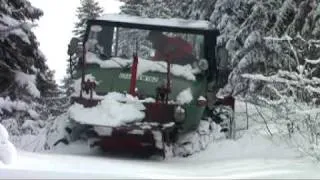 Unimog im Tiefschnee , Oekoregion Arrach - Lam - Lohberg